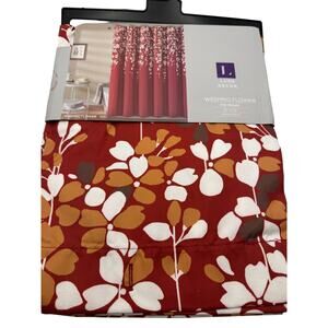 Lush Decor Weeping Flower One Shower Curtain Red Floral Design Size 72" X 72"